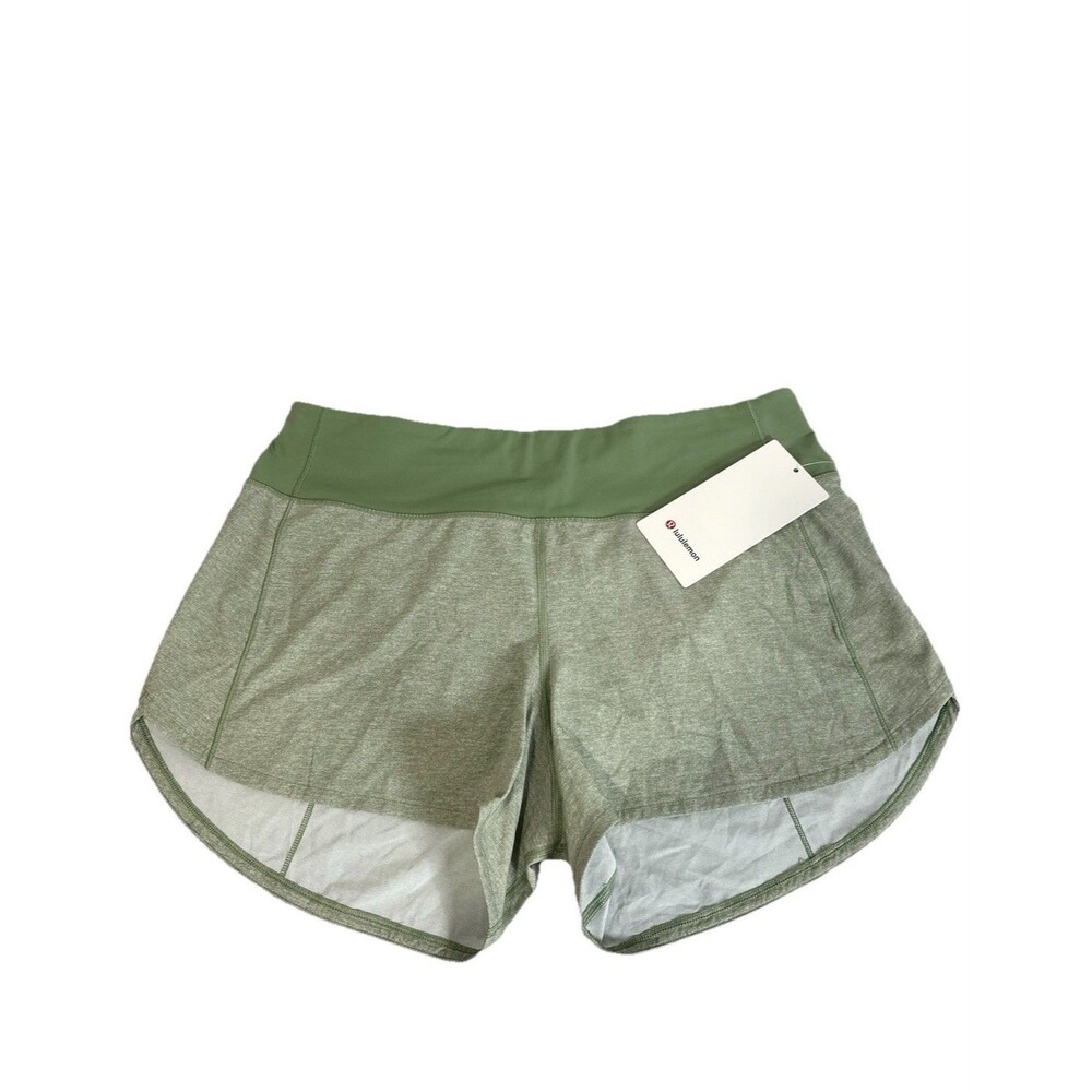 Lululemon Speed Up MR Short 4” Lined Heather Lux Multi Green 10 Tall Running NWT - Picture 4 of 12